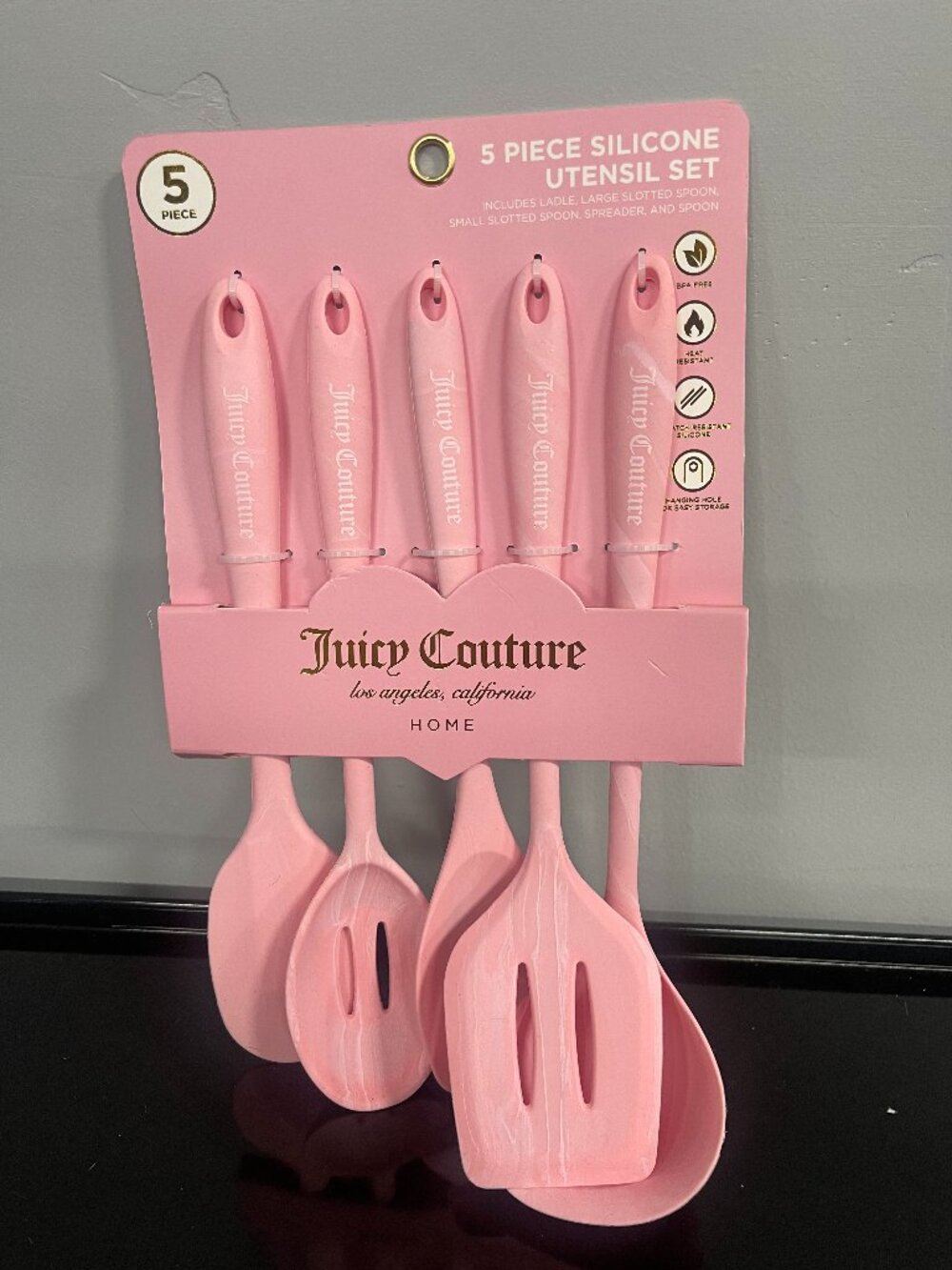 Juicy Couture Home Pink 5 Piece Silicone Utensil Set